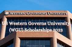 the words western governments university on top of a building with blue skies in the background