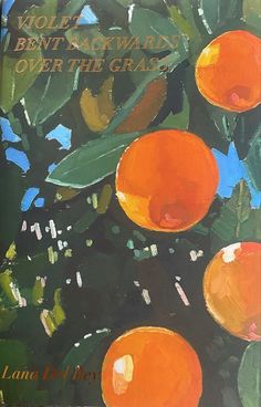 an oil painting of oranges on a tree