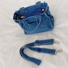 Shape: Flap Handbags Type: Shoulder Bags Types of bags: Shoulder & Handbags Main Material: Denim Closure Type: Zipper Hardness: Soft Lining Material: None Occasion: Versatile Gender: WOMEN Pattern Type: Solid Number of Handles/Straps: Single Item Type: Handbags Strap Length: 51cm Size: Length 22cm, Width 11cm, Height 18cm Now Aesthetic, Denim Handbag, Denim Handbags, Denim Ideas, Summer Tote, Vintage Denim Jacket, Jeans Bag, Upcycled Denim, Shoulder Messenger Bag