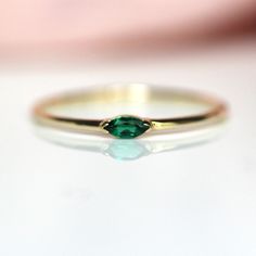 14K Gold Marquise Emerald Ring, "Wink" Ring, Stacking Ring, Green Stone, Double Pointed Shape, 10K Marquise Emerald, May Birthstone, Stacker Green Marquise Birthstone Jewelry, Marquise Emerald Jewelry Gift, Marquise Emerald Jewelry For Gift, Green Marquise 14k Gold Jewelry, Emerald Birthstone Ring With Gemstone Accents, Marquise Emerald Ring For May Birthstone Gift, Emerald Ring With Gemstone Accents For Gift, 14k Gold Emerald Ring With Gemstone Accents For Wedding, Marquise Emerald Gemstone Jewelry