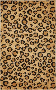 an animal print rug with brown and black spots