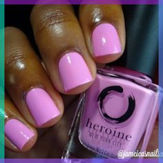 About Bubblegum     @my.polished.world named our pink nail polish Bubblegum as part of our nail polish naming campaign on Instagram. Thanks for being such an active part of our heroine.nyc community!    Like all of our nail polishes, Bubblegum dries quickly and is a great everyday companion. Its broad brush makes application easy and prevents you from getting nail polish on your cuticles—even when using your non-dominant hand.      Our nail polishes are 9-free, cruelty-free, vegan, and certified by PETA and The Leaping Bunny!      Free U.S. shipping on all orders.        11ml (.37 fl. oz.) | Ingredients Summer Nails And Toes, Purple Pink Nails, Hottest Summer Nails, Bubblegum Pink Nails, Pink Nail Art Designs, Minx Nails, Pink Polish, Cute Nail Art Designs, Purple Nail