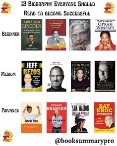 12 Biography Everyone should read to become Successful 📚 Elon Musk Book Recommendations, Best Biography Books, Biography Books To Read, Best Biographies To Read, Biographies To Read, Steve Jobs Book, Elon Musk Book, Elon Musk Biography, Steve Jobs Biography