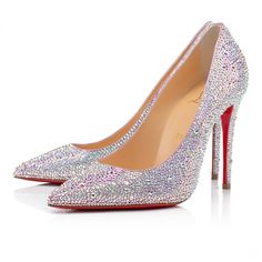 Kate Strass - 99 mm Pumps - Suede and strass - Multicolor - Christian Louboutin Luxury Embellished Pointed Toe Heels, Glamorous Red Sole Heels For Formal Occasions, Luxury High Heels With Rhinestones, Luxury High Heel Heels With Rhinestones, Glamorous Pointed Toe Court Shoes For Events, Luxury Pointed Toe Heels For Gala, Luxury Wedding Shoes With Pointed Toe, Luxury Court Shoes With Red Sole For Party, Luxury Party Court Shoes With Red Sole