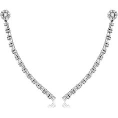 Royal Luxe 14K White Gold Diamond Sparkle Earrings Elegant Baguette Cut Diamond Earrings With Halo Design, Elegant Baguette Cut Halo Diamond Earrings, White Gold Diamond Earrings, Sparkle Earrings, Gold Diamond Earrings, Royal Jewelry, Baguette Diamond, White Gold Diamonds, Everyday Look