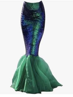 a green and blue mermaid costume is shown