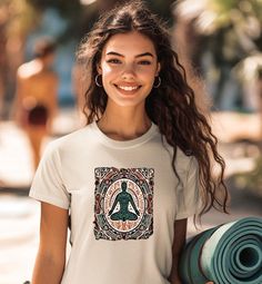 This unisex soft-style t-shirt offers a blend of casual comfort and durability, perfect for yoga enthusiasts.  It is renowned for its soft feel.  Crafted from 100% pre-shrunk ring-spun cotton for solid colors, and cotton/polyester blends for heather and sport grey shades, it ensures softness and breathability year-round.  It offers a seamless double-needle collar with high stitch density for a smoother printing surface. Tubular fit to minimize torque. Available in a wide range of colors to suit Casual Short Sleeve T-shirt For Yoga, White Casual T-shirt For Yoga, Casual White T-shirt For Yoga, Casual Short Sleeve Yoga T-shirt, White Graphic Print T-shirt For Yoga, Casual Crew Neck T-shirt For Yoga, White Relaxed Fit T-shirt For Yoga, White Relaxed Fit Yoga T-shirt, Cotton Short Sleeve T-shirt For Yoga