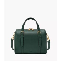 This leather in viridian green satchel features 1 zipper pocket, 2 slide pockets, 1 slide pocket and 1 adjustable & detachable crossbody strap with 2 adjustable top handles. Fossil leather products support responsible manufacturing via the Leather Working Group. Fossil Handbags Satchel, Fossil Leather Handbags, Fossil Bags Dillard's, Fossil Rachel Satchel, Fossil Skylar Satchel, Green Leather Handbags, Fossil Ryder Satchel, Fossil Purses, Fossil Sydney Satchel