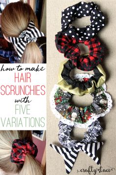 how to make hair scrunches with five variations