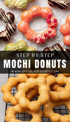 Crazy delicious mochi donuts for summer Fun Donut Recipes, Puffy Donut Recipe, Things To Bake Easy Desserts, Asian Donut Recipe, Poi Mochi Donut Recipe, Advanced Dessert Recipes, Savory Mochi Recipe, How To Make Mochi Donut, Amazing Baked Goods