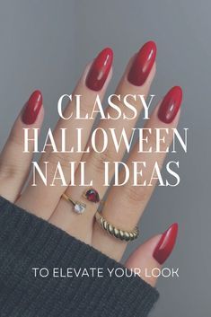 Minimalist October Nails, Halloween Nails 2024 Simple, Subtle October Nails, Vampy Halloween Nails, Simple Fall Halloween Nails, Halloween Nails Gel Simple, Classy Halloween Nails Almond, Halloween Nail Inspo 2024