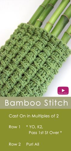 bamboo stitch knitting pattern with instructions to make it