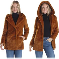 Nvlt Hooded Faux Mink Coat In Rich Cognac Brown Fur. Red Satin Lining. Indulge In Winter Luxury With The Nvlt Hooded Faux Mink Coat. Crafted From Sumptuous Faux Mink Fabric, This Cruelty-Free Coat Combines Opulence With Warmth. The Stylish Hood Adds A Touch Of Sophistication, Making It A Versatile And On-Trend Statement Piece. Features - Hooded - Mid-Length Cut - Button Front Closure Plus Size 3x 30" Pit To Pit Laid Flat 29" Length From Shoulder To Hem New Without Tags, Nwot Faux Mink Coat, Fur Collar Jacket, Collared Jacket, Hooded Faux, Mink Coat, Brown Fur, Teddy Jacket, Red Satin, Fur Collars