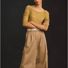 Anthropology Pilcro Long-Sleeve Sheer Corset Tee. Wide Leg Courdoroy Anthropologie, Anthropologie Corduroy Pants, Sheer Corset, Anthropologie Top, Layered Tops, Boho Look, Anthropology, Women's T Shirt, Anthropologie