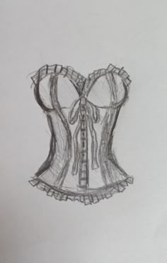 a pencil drawing of a corset