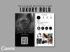 the instagramm business card for luxury bold