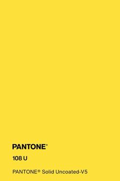 pantone's yellow color is shown with the words pantone u on it