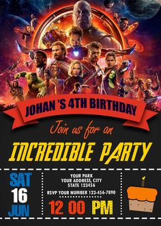 the avengers birthday party is on and it's time to celebrate with your friends