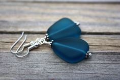 Blue Silver Seaglass Sea Glass Seaglass Earrings by DRaeDesigns, $10.00 Beach Earrings With Recycled Glass And Ear Wire, Glass Dangle Earrings For The Beach, Beachglass Jewelry, Sea Glass Earrings, Beach Glass, Beach Jewelry, Sea Glass Jewelry, Glass Earrings, Sea Glass