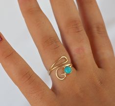 "14K gold Turquoise ring, Adjustable Stone ring Bohemian gold ring, 14K Blue ring. Available also with blue opal, turquoise, and garnet, in sterling silver or Gold plated. 🌸 Product details: Handmade ring 🌸 Measurements: Weight - 1.8g Width of the ring at the top - 0.57\" (1.45 cm) Stone diameter - 0.23\" (6 mm) 🌸Materials: 14K solid gold Turquoise �🌸 More info: All my jewelry is carefully wrapped and shipped in a lovely gift box, ready to be given as a gift. ♥ For more 14K gold rings click h Rings For Women Unique, Victorian Gold Ring, Gold Turquoise Ring, Unique Gold Rings, Turquoise Gold Ring, Blue Opal Ring, Lace Ring, Opal Ring Gold, Etsy Gold Ring