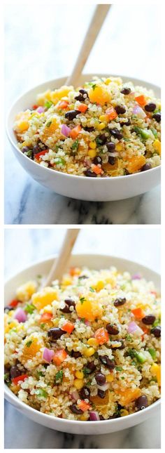 two pictures of the same food in different bowls