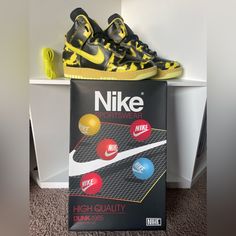 Like New Sneakers Worn Only Once Men’s Size 10 Women’s Size 11.5 Comes In Box With Extra Laces Yellow Sneakers, Nike High, Size 10 Women, New Sneakers, Shoes Nike, Nike Dunk, Acid Wash, Nike Dunks, Nike Sportswear