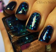 This is the most Amazing of Nail Polish... Deborah Lippmann... Across the Universe.... WOW.... Neiman's has it and so does Amazon!!! French Nails Glitter, Chloe Nails, Green Nail, Nail Glitter, Across The Universe, Get Nails, I Love Nails, Glitter Nail, Nail It