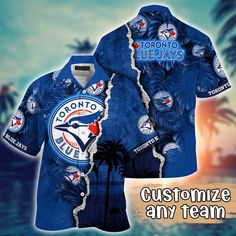 Customized MLB Toronto Blue Jays Hawaiian Shirt Champion Chic Couture For Fans  It’s the perfect combination of Hawaiian style and MLB fandom. These unique MLB Hawaiian shirts are a must-have for football enthusiasts. Show your team spirit in a fun and tropical way by the beauty of Hawaii. Made from high-quality materials, they provide comfort and breathability, keeping you cool during game days or outdoor activities. Stand out from the crowd and show your love for both football and tropica Flower Hawaii, Pink Hawaiian Shirt, Black Hawaiian Shirt, Vintage Hawaiian Shirts, Custom Fans, Hawaiian Outfit, Tropical Shirts, Blue Hawaiian, Toronto Blue Jays