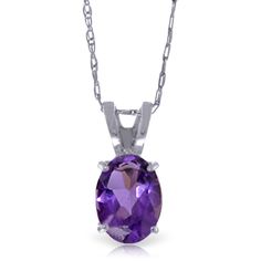 Item: 1693 Description 14k. Solid Gold Necklace With Natural Amethyst (White Gold) Comes With 18" Long, 0.68 Mm Thickness Double Link Rope Chain. Item Information Metal: 14k. Solid Gold Metal Weight: 0.90 Gr. Gemstones 1 Oval Shape, 7x5 Mm, Amethyst = 0.85 Ct Measurements Height: 0.44 In ( 11.2 Mm) Width: 0.2 In ( 5.1 Mm) Oval Purple Diamond Cut Jewelry, Purple Oval Diamond Cut Jewelry, Classic Amethyst Purple Necklace, Classic Purple Amethyst Necklace, Classic Amethyst Oval Pendant Necklace, Oval Purple Gemstones, Solid Gold Necklace, Amethyst Color, Rope Chain