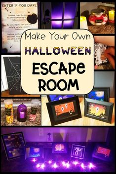 The pin shows a bunch of DIY Halloween escape room ideas and puzzles. Diy Halloween Escape Room, Make Your Own Escape Room, Escape Room At Home, Pumpkin Investigation, Escape Room Diy, Stem Activities For Kids, Escape Room For Kids, Fun Halloween Games