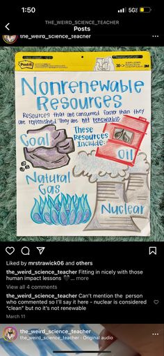 a screen shot of an article about nonrenewable resources