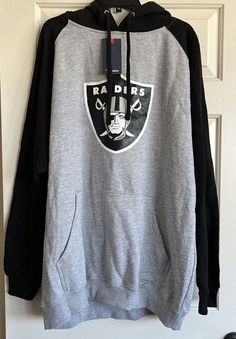 Raiders Hoodie, Raiders Girl, Nfl Raiders, Nfl Oakland Raiders, Mike Schmidt, Oakland Raiders, Schmidt, Black Grey, Hoodie Sweatshirt