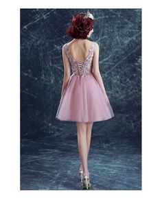 Shop affordable pink a-line v-neck short tulle formal dress with flowers online. Custom-made any size or color. Pro since 2009. Pink Mini Length Evening Dress For Prom, Pink Mini Evening Dress For Prom, Tulle Bridesmaid Dress For Homecoming, Pink Bridesmaid Dress For Homecoming, Elegant Pink Tulle Bridesmaid Dress, Pink V-neck Bridesmaid Dress For Prom, Pink V-neck Mini Dress For Gala, Pink Tulle Mini Dress For Bridesmaids, Pink V-neck Bridesmaid Dress For Prom Season