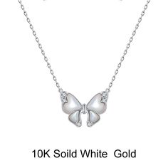 Our gorgeous Gold chain is a classic butterfly design pendant necklace with moissanite diamond and a pearl that has been designed for women. They are beautiful on their own, It gives you a confident feeling and can guarantee you an attractive and luxurious appearance. The modern and trendy gold chain contains 100% real gold material with a stamp for authenticity and it's safe for all skin types. They are nickel-free and their high polished finish gives them a fine 18K shine of purest gold materi Elegant White Gold Butterfly Pendant Necklace, Luxury Silver Butterfly Necklace For Formal Occasions, Elegant Butterfly Necklace For Formal Occasions, Elegant Pendant Necklace With Butterfly Charm, Elegant White Sterling Silver Butterfly Necklace, White Diamond Butterfly Charm Necklace, Elegant Silver Butterfly Necklace In Cubic Zirconia, White Diamond Necklace With Butterfly Charm, Elegant Cubic Zirconia Butterfly Pendant Necklace