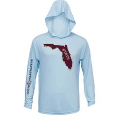 Saltwater Born UPF 50+ Hoodies S / ICE BLUE Garnet and Gold Long Sleeve UPF 50+ Dry-Fit Hoodie Blue Moisture-wicking Hoodie For Outdoor, Blue Outdoor Top With Adjustable Hood, Garnet And Gold, Hoodie Xxl, Men's Hoodies, Orange And Green, Green Long Sleeve, Hot Spots, Workout Hoodie