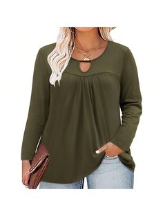 About this itemSoft Touch Women's Tunic Tops - 60% Polyester, 35% Rayon, and 5% Spandex. High-quality fabric makes the women's tops soft, lightweight, stretchy, and easy to put on/off. Women's long sleeve tunic tops are comfy daily wear basic women's shirts. And the style will be natural, relaxed, dynamic, and elegant.Plus Size Shirts For Women - Loose fit plus size tops for women, you can wear them with leggings and jeans, and hide your belly perfectly! Also good with a necklace, earrings, tigh Plus Size Shirts For Women, Tops For Women Long Sleeve, Tops For Women Long, Plus Size Long Sleeve Tops, Plus Size Tops For Women, Womens Tops Dressy, Tunic Tops Casual, Casual Tunics, Casual Summer Tops