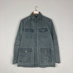 Vintage Rare TG Denim Chore Jacket Vintage TG French Workwear Jean Jacket TG Workers Full Button Jacket Grey Colour Unisex Large Size CONDITION :- ✅GOODUSED CONDITION. ✅NO STAINS  ✅NO HOLE ITEM DESCRIPTION:- ✅SIZE: L ✅MATERIAL : DENIM ✅THIS USED & VINTAGE ITEMS, SO DON'T EXPECTED IT TO BE LIKE NEW CONDITION!! MEASUREMENT:- ✅ARMPIT TO ARMPIT : 21.5 INCH ✅LENGTH BACK COLOR/NECK TO HEM : 28.5 INCH ✅SHOULDER : 17.5 INCI  ✅SLEEVE LENGTH:  24 INCH PLEASE REFER PHOTO BEFORE ORDER ALL MEASUREMENTS ARE T Spring Utility Shacket For Outdoor, Long Sleeve Washed Utility Jacket For Fall, Everyday Washed Button-up Outerwear, Winter Utility Jacket With Long Sleeves And Washed Detail, Winter Washed Long Sleeve Utility Jacket, Utility Cotton Denim Jacket For Outdoor, Winter Utility Jacket Washed, Cotton Denim Jacket With Patch Pockets For Outdoor, Outdoor Cotton Denim Jacket With Patch Pockets