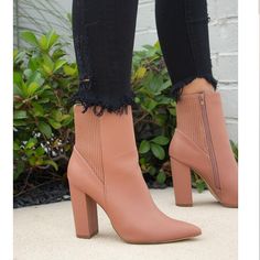 Adorable Booties From A Local Boutique. Size 6, Perfect Condition Still In Packaging. These Are True To Size! Local Boutique, Bootie Boots, Pink Ladies, Ankle Boots, Blush, Size 6, Packaging, Women Shoes, Boutique