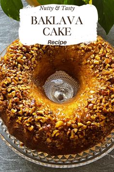 Bakalava cake recipe Baklava Cake Persian, Baklava Coffee Cake, Baklava Bundt Cake 12 Tomatoes, Middle Eastern Cake, Baklava Inspired Desserts, Baklava Dessert Ideas, Baklava Bundt Cake, Ramadan Desserts Recipes, Baklava Flavors