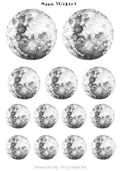 the phases of the moon in black and white