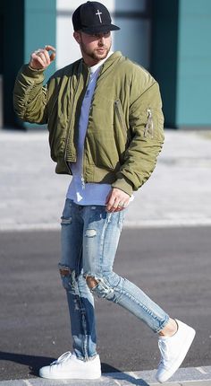 How to style your Bomber Jacket  3 Looks for 2019! Men’s Green Jacket Outfit, Olive Jacket Outfit Men, Olive Green Jacket Outfit Men, Green Denim Outfit, Green Denim Jacket Outfits, Green Jacket Outfit Men, Olive Green Jacket Outfit, Olive Jacket Outfit, Green And Blue Outfit