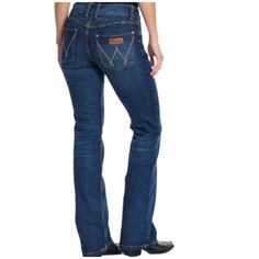 Wrangler Retro Mae Nwt Women's Mid Rise Dark Wash Boot Cut Jeans Size 9/10 X 34 Features: W Stitching On Back Pockets With Wrangler Five Pocket Styling Boot Cut Jeans 91%Cotton / 7% Elastane / 2% Spandex Dark Wash Mid Rise Approximate Measurements: Rise: 9inches Inseam: 32inches H36 Wrangler Jeans Women's, Black Work Boots, Country Jeans, Workwear Boots, Riding Jeans, Flair Jeans, Low Rise Bootcut Jeans, Baby Jeans, Black Denim Jeans