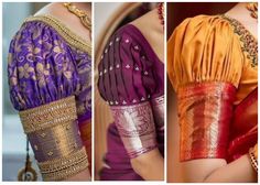 Different Types Of Sarees, Gold Blouse Designs, Patch Work Blouse Designs, Latest Blouse Designs Pattern