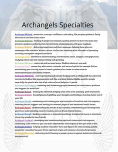 Are you confused which Archangel to call upon? Did you ever wonder what each Archangel does? This wonderful PDF of the specialties of some of my favorite Archangels can help guide you. All Archangels, Archangel Raphael Healing, Healing Spirituality, Spiritual Knowledge, Magic Spell Book, Angel Prayers, Energy Healing Spirituality