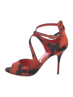 L.K. Bennett Satin PumpsRedAnimal PrintPeep-ToesCrossover Straps & Buckle Closure at AnklesIncludes Dust Bag High Heel Shoes Stilettos, Coral Shoes, Candy Shoes, C Fashion, Candies Shoes, Fantastic Shoes, Fab Shoes, Glass Slippers, Walk A Mile