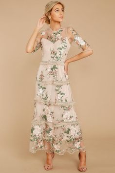 Floryday Dresses, Floral Print Gowns, Trendy Dresses Summer, Pink Floral Maxi Dress, Bride Gown, Embroidered Lace Dress, Printed Gowns