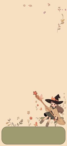 an illustration of a witch holding a broom