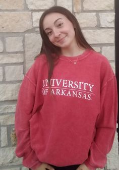 Arkansas Razorbacks Womens Crimson Corded Long Sleeve Crew Sweatshirt Arkansas Sweatshirt, Arkansas Razorbacks Shirts For Women, Arkansas Razorbacks Svg, Pink Arkansas Razorback, Homecoming Suits, Dallas Shopping, Arkansas Razorbacks Football, Heavy Knit, Arkansas Razorbacks