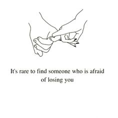 two hands holding each other with the words it's rare to find someone who is afraid