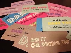 i do not drink up cards on a table with the words do it or drink up